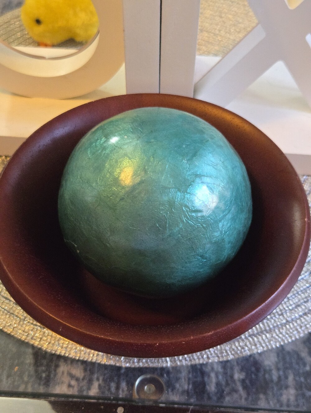 Vintage Pomerantz 6" Dark Wood Catchall Bowl - Mid Century Modern / Coastal Deco